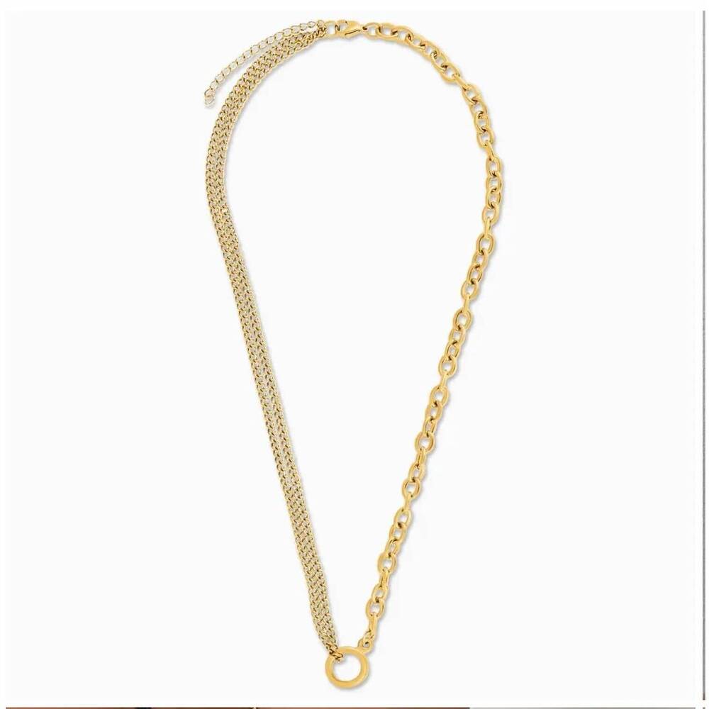 NEW ELLIE VAIL women's jasper multi chain necklace in gold